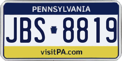 PA license plate JBS8819