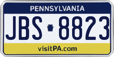 PA license plate JBS8823