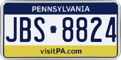 PA license plate JBS8824