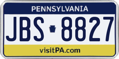PA license plate JBS8827