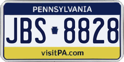 PA license plate JBS8828