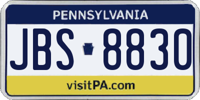 PA license plate JBS8830