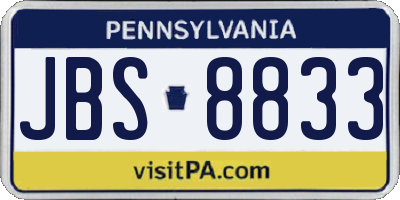 PA license plate JBS8833