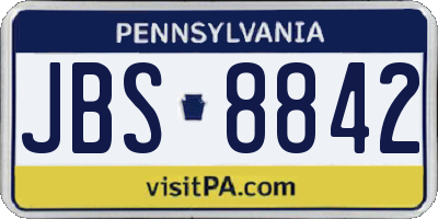 PA license plate JBS8842