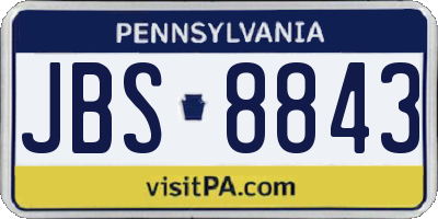 PA license plate JBS8843