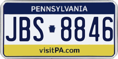 PA license plate JBS8846