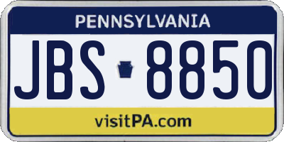 PA license plate JBS8850