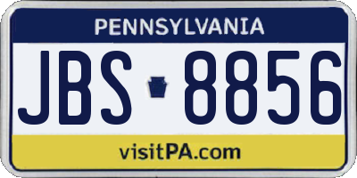 PA license plate JBS8856