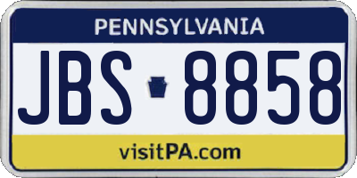 PA license plate JBS8858