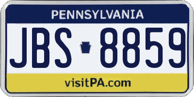 PA license plate JBS8859