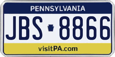 PA license plate JBS8866