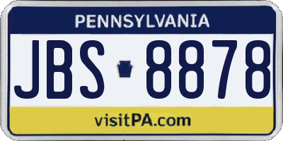 PA license plate JBS8878