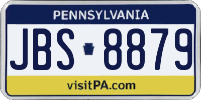 PA license plate JBS8879