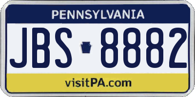 PA license plate JBS8882