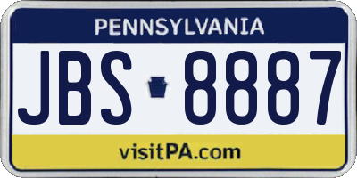 PA license plate JBS8887