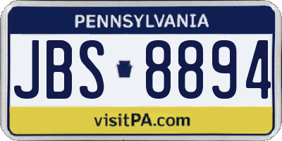 PA license plate JBS8894