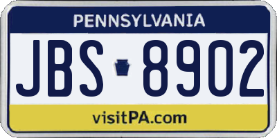 PA license plate JBS8902