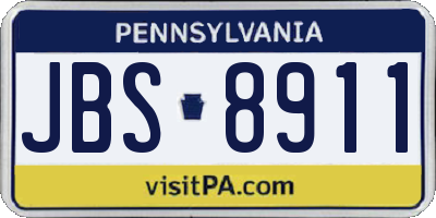 PA license plate JBS8911