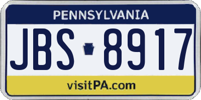 PA license plate JBS8917