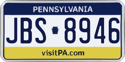 PA license plate JBS8946