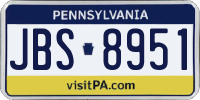 PA license plate JBS8951