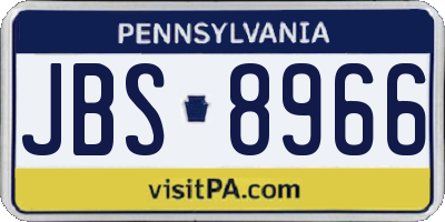 PA license plate JBS8966