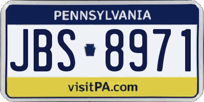 PA license plate JBS8971