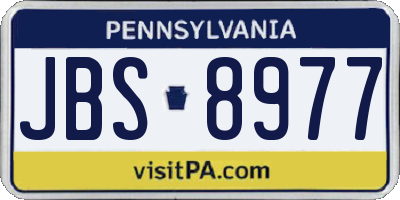 PA license plate JBS8977