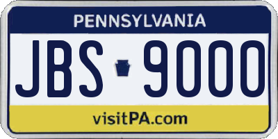 PA license plate JBS9000
