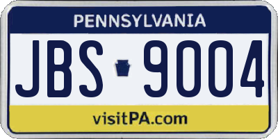 PA license plate JBS9004