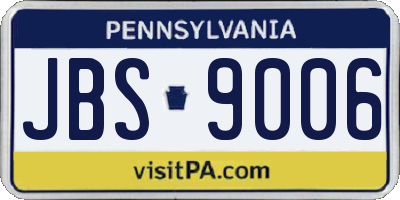 PA license plate JBS9006