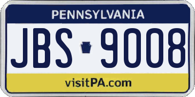 PA license plate JBS9008