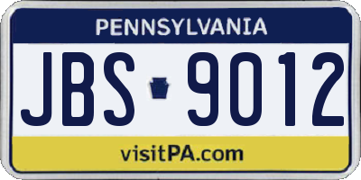 PA license plate JBS9012
