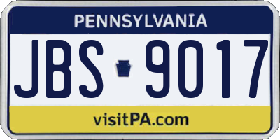 PA license plate JBS9017