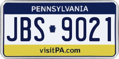 PA license plate JBS9021