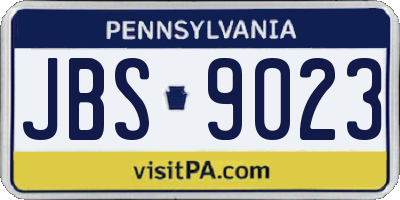 PA license plate JBS9023