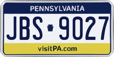 PA license plate JBS9027