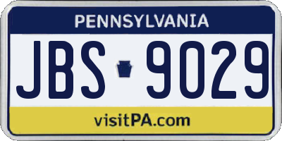 PA license plate JBS9029