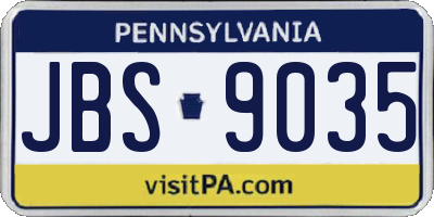 PA license plate JBS9035