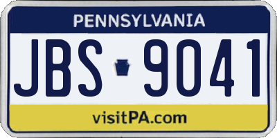 PA license plate JBS9041