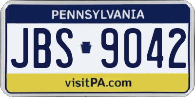 PA license plate JBS9042