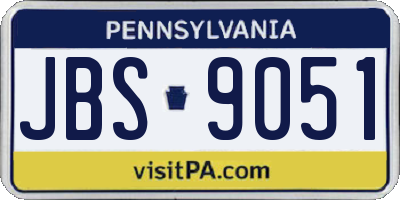 PA license plate JBS9051