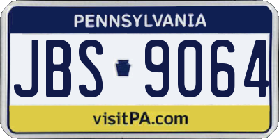 PA license plate JBS9064
