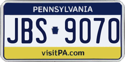 PA license plate JBS9070