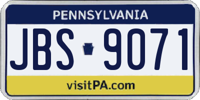 PA license plate JBS9071