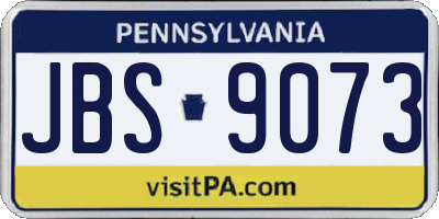 PA license plate JBS9073