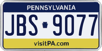 PA license plate JBS9077