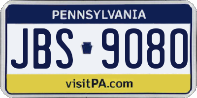 PA license plate JBS9080