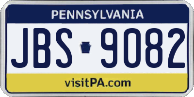 PA license plate JBS9082