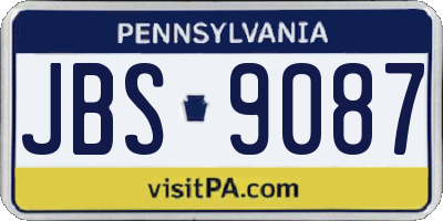 PA license plate JBS9087